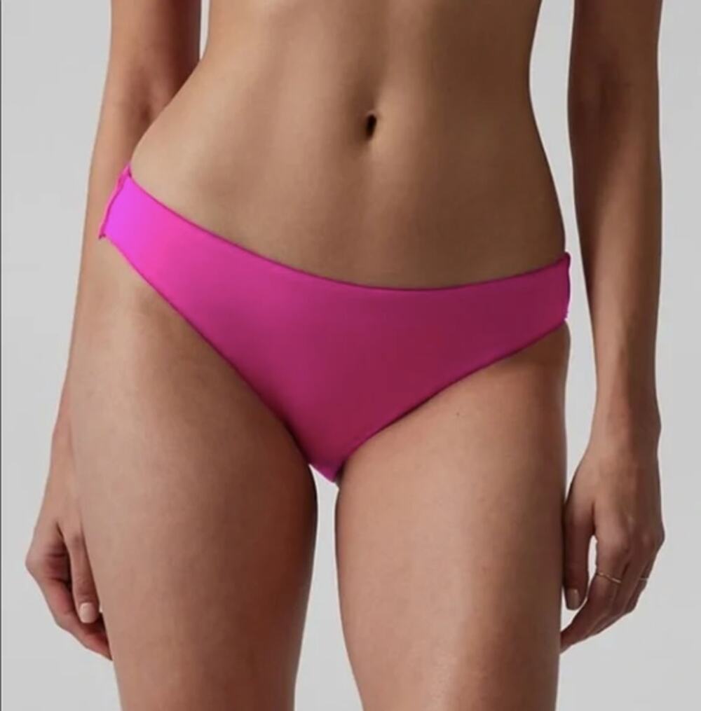 Athleta L electric fuchsia pink Clean Medium bottom bikini swim bathing suit sun